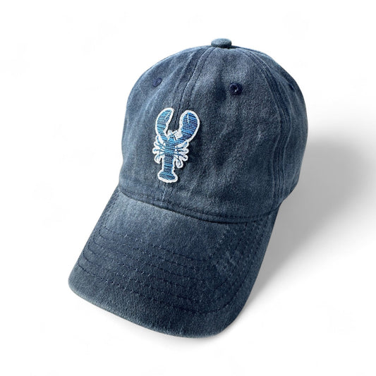 stripey blue lobster hat - navy