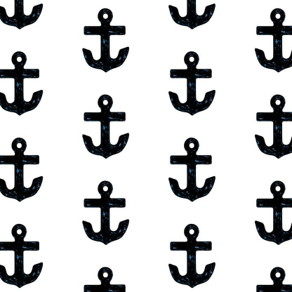Aquidneck anchor pattern with black anchor print for coastal home decor 
