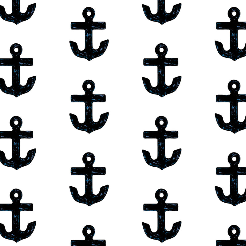 Aquidneck anchor pattern with black anchor print for coastal home decor 