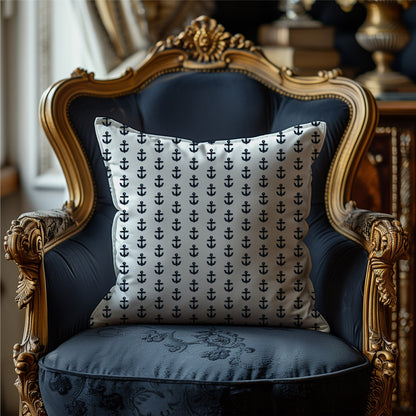 Aquidneck anchor pattern with black anchor print for coastal home decor 