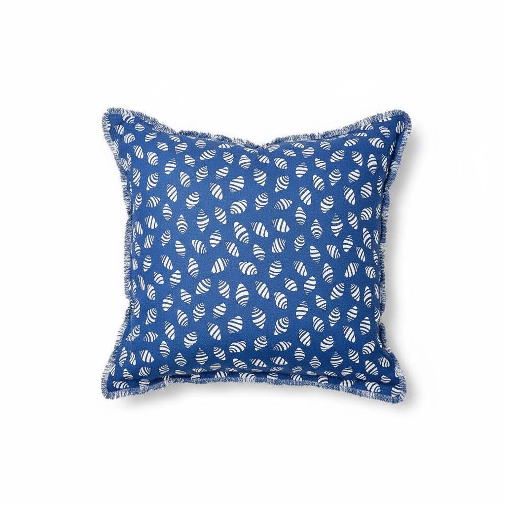 Bali bumblebee shell pillow sham 22x22 in linen cotton with tassel edge detail