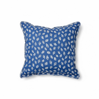 Bali bumblebee shell pillow sham 22x22 in linen cotton with tassel edge detail