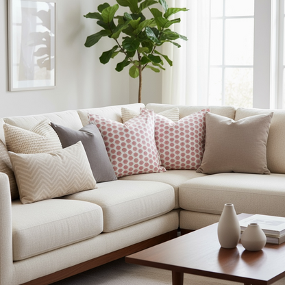 Barnstable bay scallop pillow sham 22x22 in linen cotton with classic fold edge