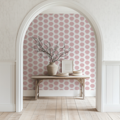 Barnstable bay scallop pattern with whimsical ruffled scallop shell print 