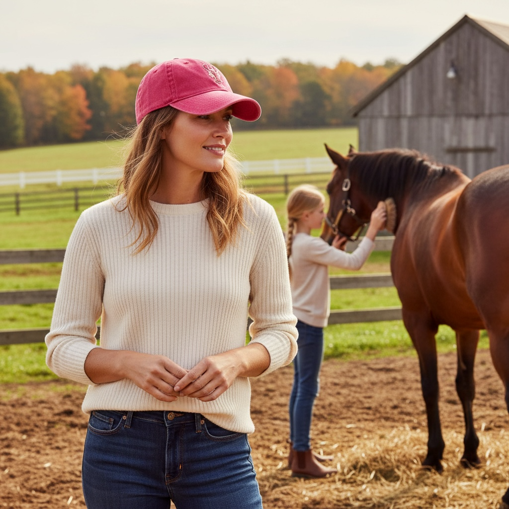 Classic New England lobster baseball cap in washed cotton with red lobster embroidery