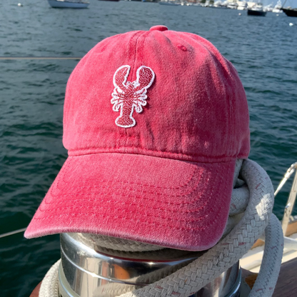 Confetti lobster baseball cap in washed cotton with playful multicolor lobster design