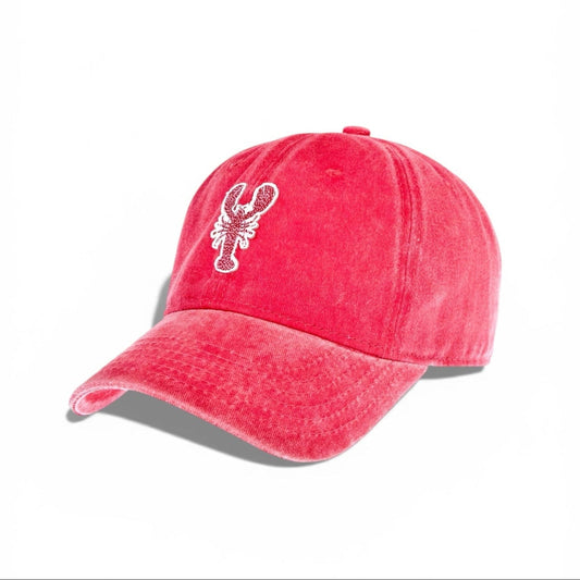 Confetti lobster baseball cap in washed cotton with playful multicolor lobster design