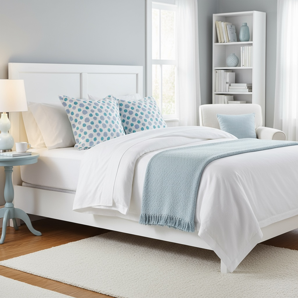 Nantucket bay scallop pillow sham 22x22 in linen cotton with tassel edge