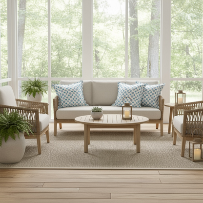 Nantucket bay scallop pillow sham 22x22 in linen cotton with tassel edge