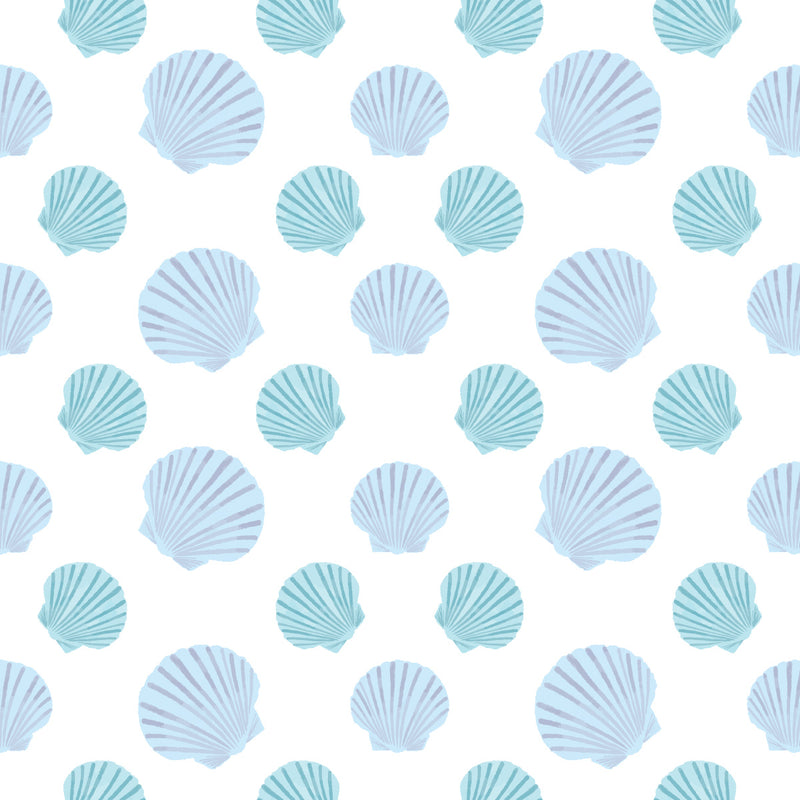 Nantucket bay scallop pattern with whimsical ruffled scallop shell print 