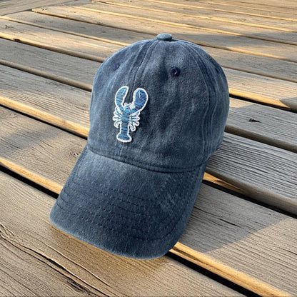 stripey blue lobster hat - navy