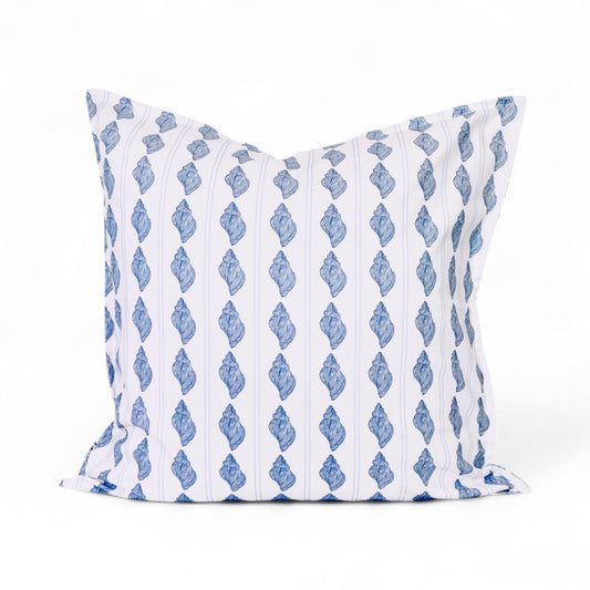 tarpon bay tulip shells and stripes - pillow sham - classic fold edge