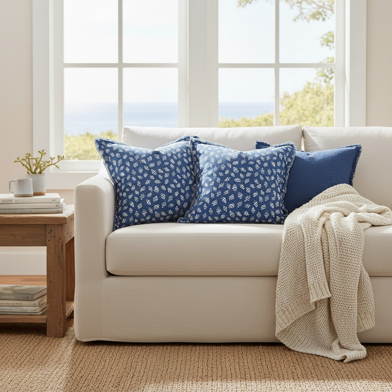 bali bumblebee shells - pillow sham - tassel edge