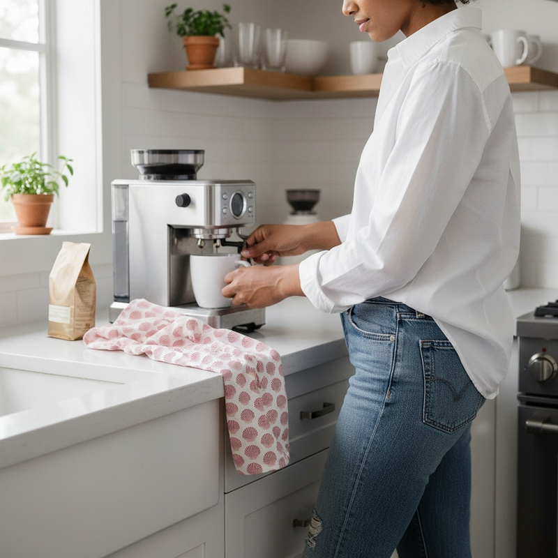 barnstable bay scallop tea towel