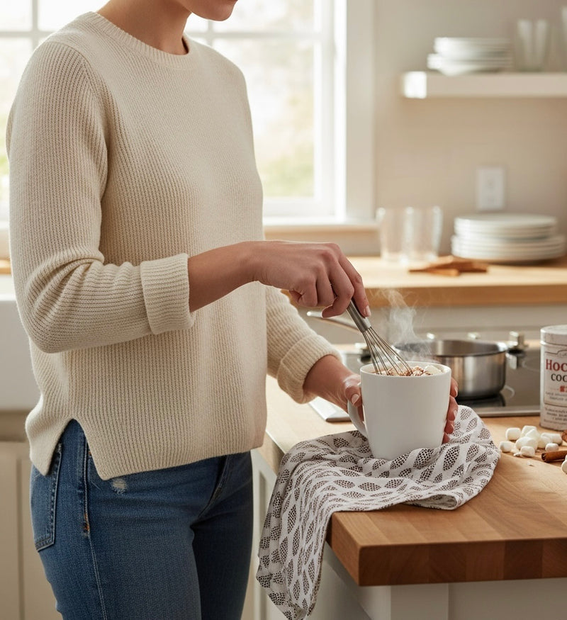 sanibel sand junonia cocoa tea towel