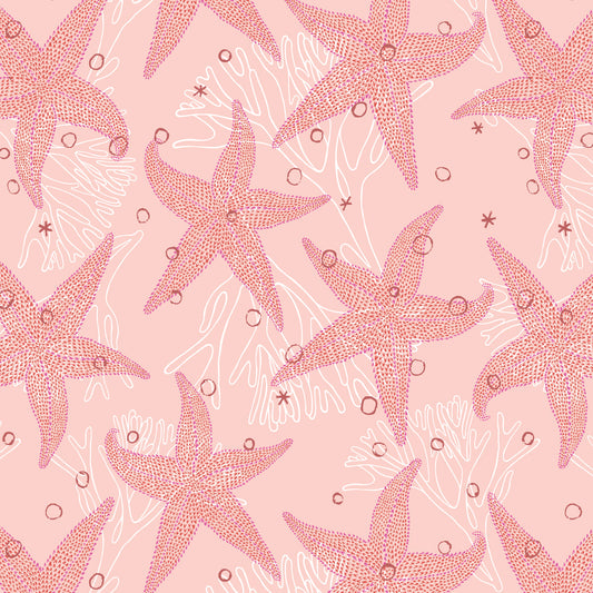 Salisbury Seaweed & Stars pattern with coral fronds and starfish