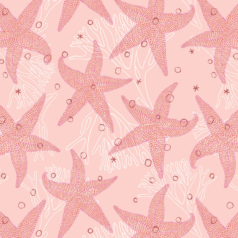 Salisbury Seaweed & Stars pattern with coral fronds and starfish