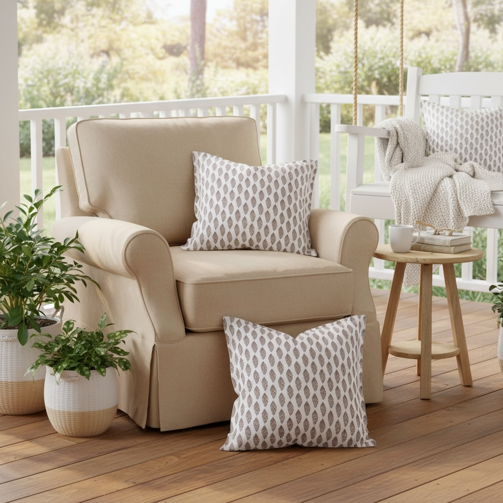 Sanibel junonia pillow sham 22x22 in linen cotton cocoa with tassel edge