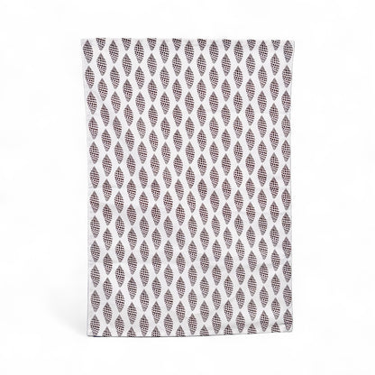 Sanibel junonia tea towel in French linen cotton with cocoa shell pattern 18x22 inches