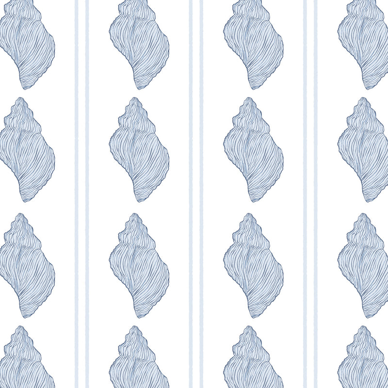 Tarpon Bay tulip shell pattern with oxford blue striped shells