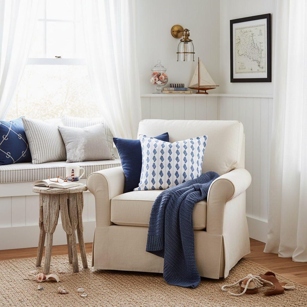 Tarpon Bay pillow sham 22x22 in linen cotton with tulip shell stripe classic fold edge