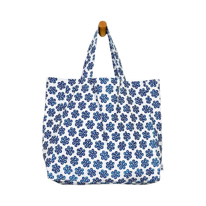 Tuckernuck twist tote bag in eco-friendly cotton with nautical knot design