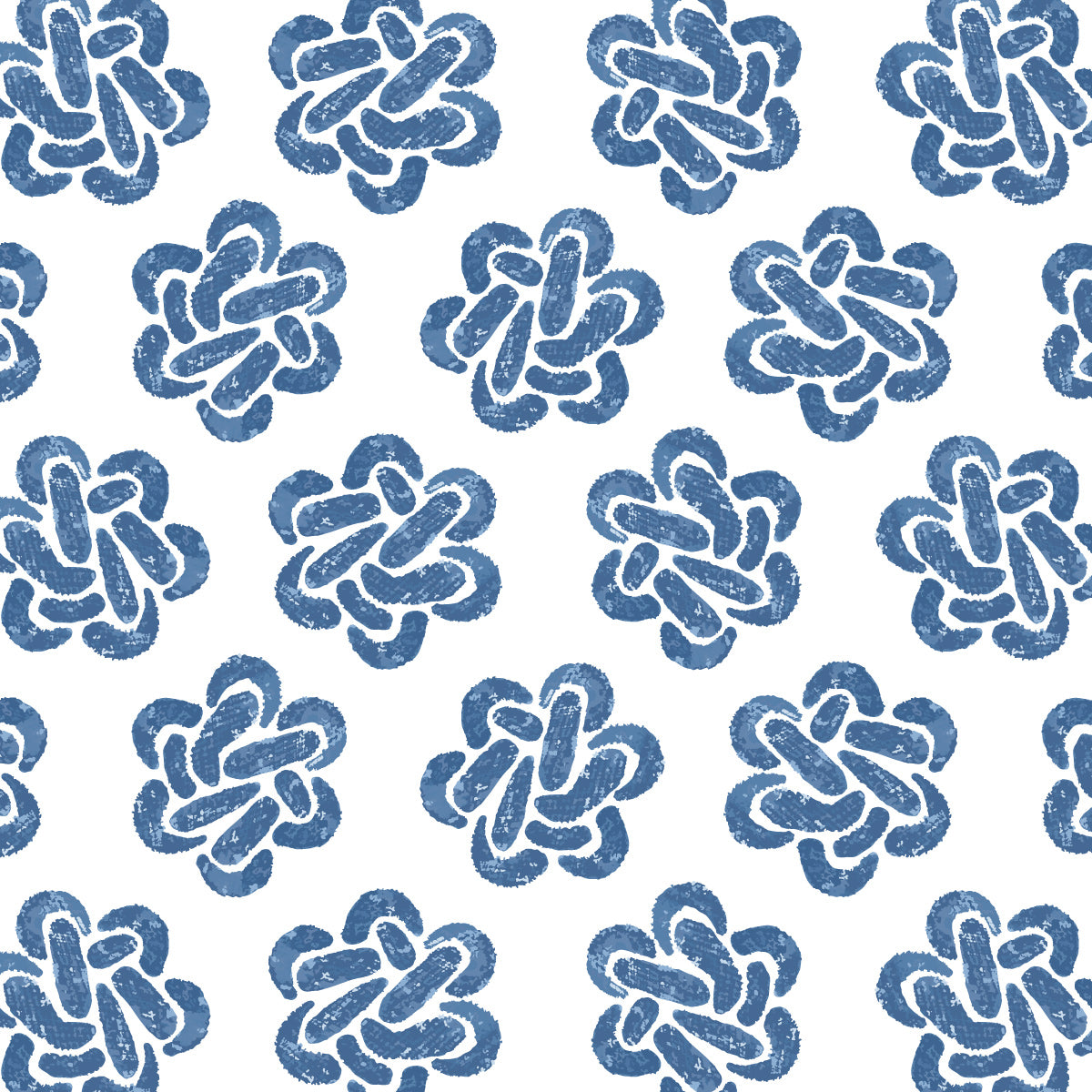 Tuckernuck twist pattern with nautical knot pattern in blue tones 
